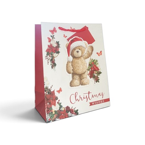 Set of 4 Small Medium Christmas Gift Bags & Tags Mixed Cute Traditional Designs Set of 4 Small Medium Christmas Gift Bags & Tags Mixed Cute Traditional Designs