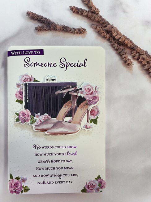 Someone Special Mother's Day Card - High Heels & Flowers 9" x 6" Someone Special Mother's Day Card - High Heels & Flowers 9" x 6"