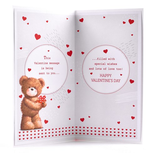 Grandson Valentine's Day Card - Bears Jigsaw Pieces Red Hearts and Foil 9x4.75" Grandson Valentine's Day Card - Bears Jigsaw Pieces Red Hearts and Foil 9x4.75"