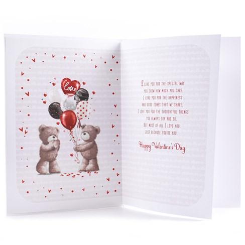 One I Love Valentine's Day Card - Bears with Balloons Red Foil Hearts 9.5x6.75" One I Love Valentine's Day Card - Bears with Balloons Red Foil Hearts 9.5x6.75"