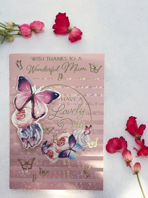 Mum Mother's Day Card - Butterflies and Flowers 9.75" x 6.75" Mum Mother's Day Card - Butterflies and Flowers 9.75" x 6.75"