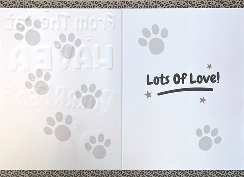 From the Cat Birthday Card - Have a Purrrfect Day Pawprints Gold Foil 7.5x5.25" From the Cat Birthday Card - Have a Purrrfect Day Pawprints Gold Foil 7.5x5.25"