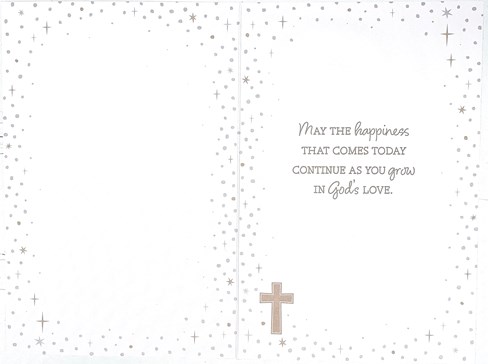 Grandson Confirmation Day Card - Silver Foil Banner & Gold Foil Cross 9x6" Grandson Confirmation Day Card - Silver Foil Banner & Gold Foil Cross 9x6"