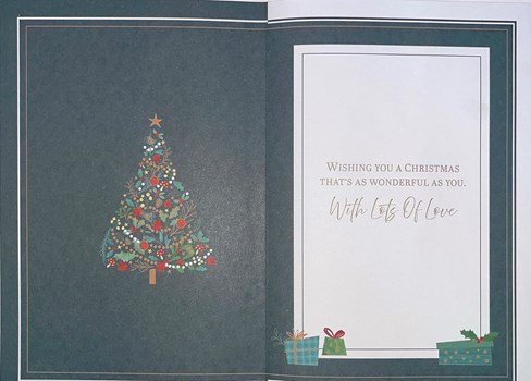 Mum & Dad Christmas Card - Dark Green with Gold Foil Xmas Tree Star 9x6 Mum & Dad Christmas Card - Dark Green with Gold Foil Xmas Tree Star 9x6