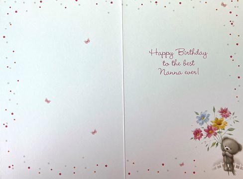 Nanna Birthday Card - Bear with Flowers Rainbow Writing and Glitter 7.75x5.25" Nanna Birthday Card - Bear with Flowers Rainbow Writing and Glitter 7.75x5.25"