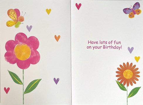 Age 3 3rd Birthday Card - Bright Flowers Butterflies Hearts and Foil 7.75x5.25" Age 3 3rd Birthday Card - Bright Flowers Butterflies Hearts and Foil 7.75x5.25"
