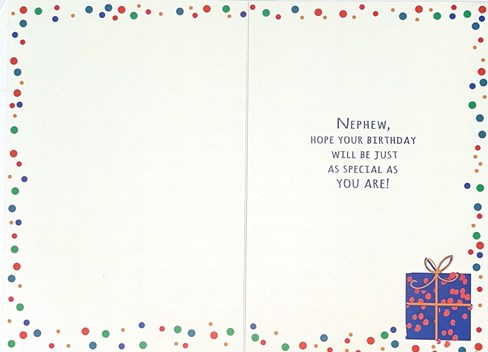 Nephew Birthday Card - Green with Bright Text Silver Foil Awesome 7.75x5.25" Nephew Birthday Card - Green with Bright Text Silver Foil Awesome 7.75x5.25"