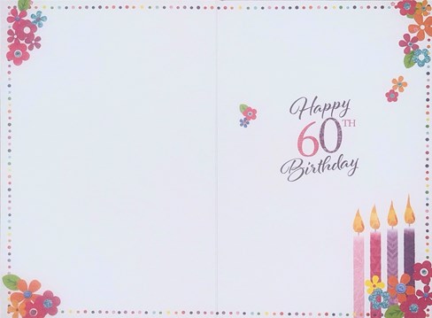 Age 60th Female Birthday Card 60 Today Multicoloured Candles Glitter 7.75x5.25” Age 60th Female Birthday Card 60 Today Multicoloured Candles Glitter 7.75x5.25”