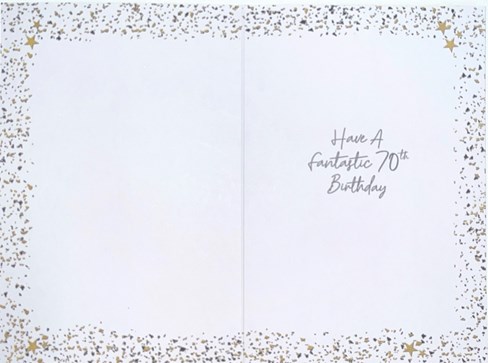 Age 70 Birthday Card 70th Gold Silver Foil Stars 70 Years Young 7.75x5.25" Age 70 Birthday Card 70th Gold Silver Foil Stars 70 Years Young 7.75x5.25"