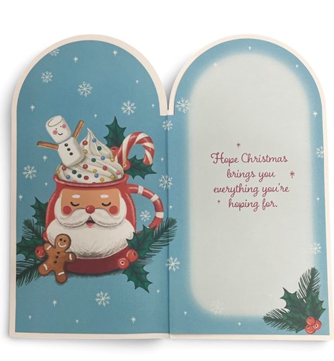 To All of You Christmas Card - Red Santa Mug Gingerbread & 3d attachment 9x4.75" To All of You Christmas Card - Red Santa Mug Gingerbread & 3d attachment 9x4.75"