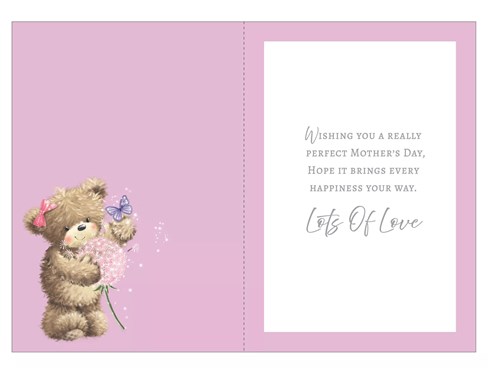 Auntie Mother's Day Card - Bear Pink Lilac Flowers Butterflies Foil 7.75x5.25" Auntie Mother's Day Card - Bear Pink Lilac Flowers Butterflies Foil 7.75x5.25"