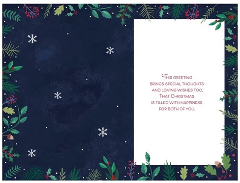 Niece & Husband Christmas Card - Large Gold Foil Star on Xmas Tree 9x6" Niece & Husband Christmas Card - Large Gold Foil Star on Xmas Tree 9x6"