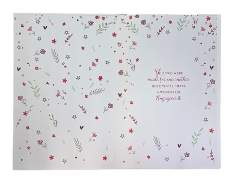Engagement Card - Champagne Bottle with Flowers and Silver Foil 9x6" Engagement Card - Champagne Bottle with Flowers and Silver Foil 9x6"