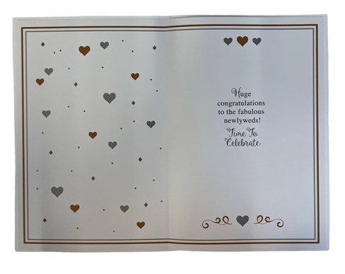 Wedding Day Card - Congratulations Gold and Silver Writing with Gold Foil 9x6" Wedding Day Card - Congratulations Gold and Silver Writing with Gold Foil 9x6"