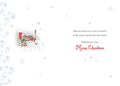 Father-in-law Christmas Card - A Bench & Postbox In The Snow With Foil 9x6.25" Father-in-law Christmas Card - A Bench & Postbox In The Snow With Foil 9x6.25"