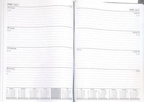 2027 A4 Week To View Padded Hardback Desk Diary with Metal Corners Blue 2027 A4 Week To View Padded Hardback Desk Diary with Metal Corners Blue