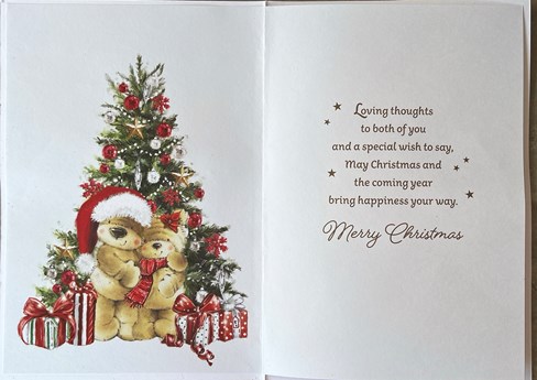 Grandma & Grandad Christmas Card - Cute Bears Xmas Tree Gold Glitter 7.5x5.25" Grandma & Grandad Christmas Card - Cute Bears Xmas Tree Gold Glitter 7.5x5.25"