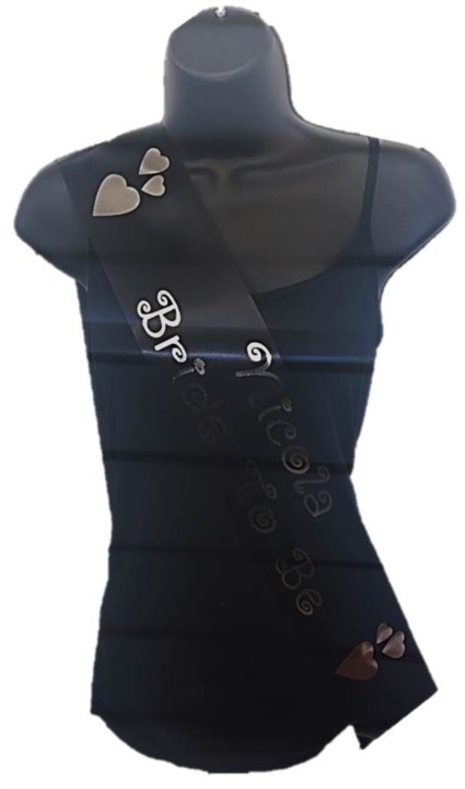 Black Personalised Hen Party Girls Night Out Satin Ribbon Sash - Silver Glasses Black Personalised Hen Party Girls Night Out Satin Ribbon Sash - Silver Glasses