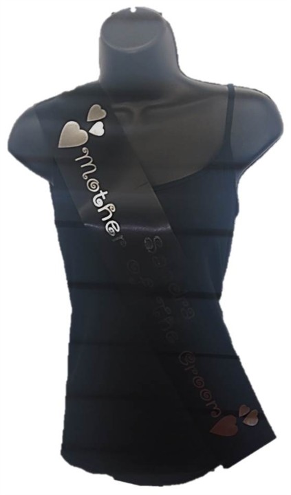 Black Personalised Hen Party Girls Night Out Satin Ribbon Sash - Silver Glasses Black Personalised Hen Party Girls Night Out Satin Ribbon Sash - Silver Glasses
