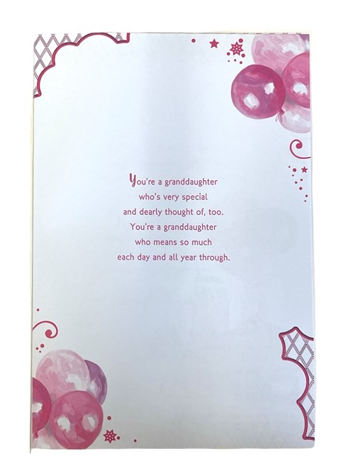 Granddaughter 13th Birthday Card & Badge - Age 13 Pink Balloons Milkshake 9x6" Granddaughter 13th Birthday Card & Badge - Age 13 Pink Balloons Milkshake 9x6"