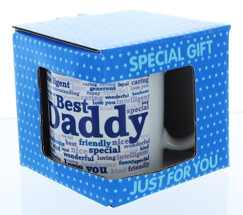 Best Daddy Typo White 11oz Mug In Blue Gift Box - Birthday, Father's Day, Xmas Best Daddy Typo White 11oz Mug In Blue Gift Box - Birthday, Father's Day, Xmas