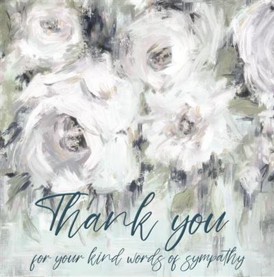 Pack Of 6 Thank You For Your Sympathy Cards & Envelopes - Floral Abstract Pack Of 6 Thank You For Your Sympathy Cards & Envelopes - Floral Abstract
