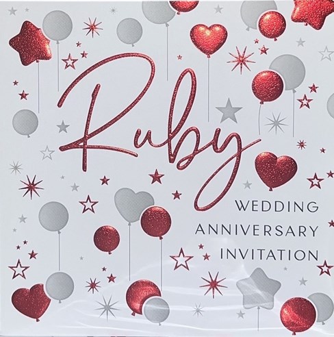 Multi Pack 36 Ruby 40th Wedding Anniversary Party Card Invitations & Envelopes Multi Pack 36 Ruby 40th Wedding Anniversary Party Card Invitations & Envelopes