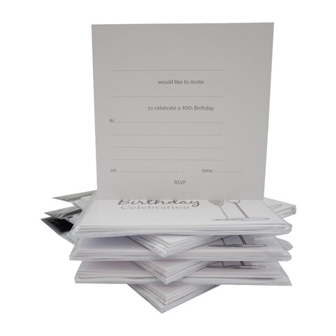 Multi Pack 36 Holographic 40th Birthday Party Card Invitations & Envelopes Multi Pack 36 Holographic 40th Birthday Party Card Invitations & Envelopes
