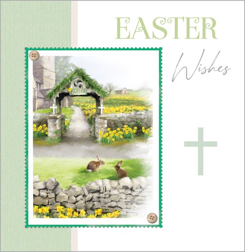 Pack of 8 Religious Blessings Easter Cards 2 Designs - Scenic Spring Church Pack of 8 Religious Blessings Easter Cards 2 Designs - Scenic Spring Church