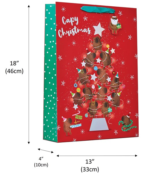 Pack of 6 Extra Large Christmas Gift Bags - Capy Xmas Tree Silver Foil 18x13" Pack of 6 Extra Large Christmas Gift Bags - Capy Xmas Tree Silver Foil 18x13"