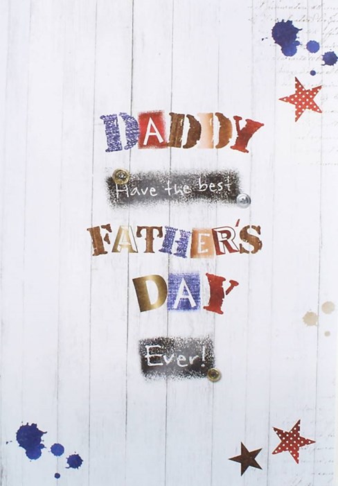 Daddy Father's Day Greetings Card - Wooden Letters, Sign & Stars 7.75" x 5.25" Daddy Father's Day Greetings Card - Wooden Letters, Sign & Stars 7.75" x 5.25"