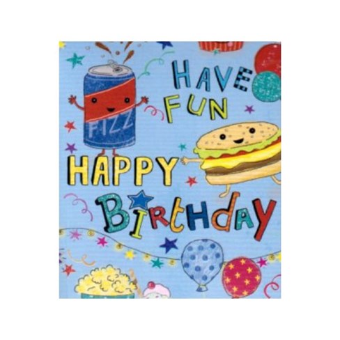 Childrens Teens Birthday Gift Wrapping Paper Burgers Bike 1 Sheet & Matching Tag Childrens Teens Birthday Gift Wrapping Paper Burgers Bike 1 Sheet & Matching Tag