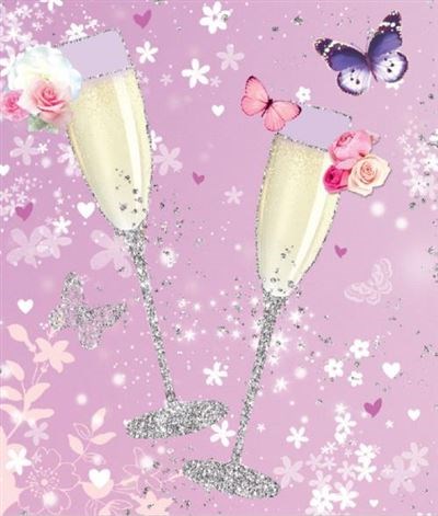 Wedding Day Wrapping Paper - Champagne Flutes Flowers 1 Sheet & 1 Matching Tag Wedding Day Wrapping Paper - Champagne Flutes Flowers 1 Sheet & 1 Matching Tag