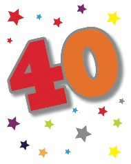 Special Age 40 Gift Wrapping Paper 1 Sheet & Matching Gift Tag - 40th Birthday Special Age 40 Gift Wrapping Paper 1 Sheet & Matching Gift Tag - 40th Birthday