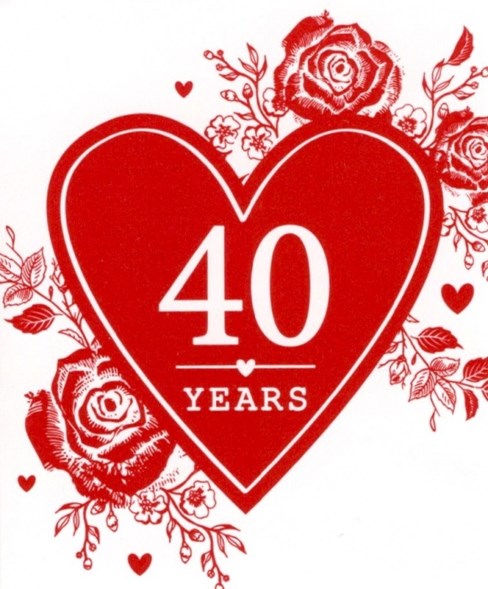 Ruby 40th Wedding Anniversary Wrapping Paper & 1 Sheet & 1 Tag Ruby 40th Wedding Anniversary Wrapping Paper & 1 Sheet & 1 Tag