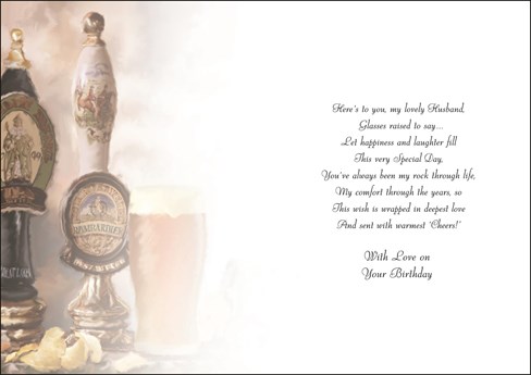 Jonny Javelin Husband Birthday Card - Beer Taps, Pint Glass & Crisps 9" x 6.25" Jonny Javelin Husband Birthday Card - Beer Taps, Pint Glass & Crisps 9" x 6.25"