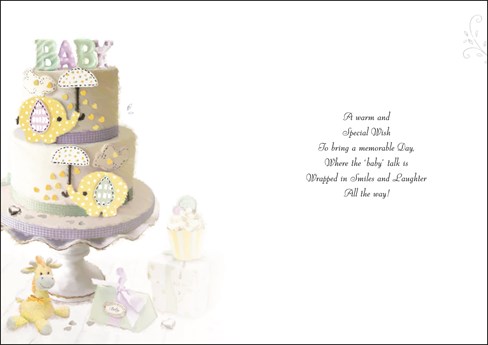 Jonny Javelin Baby Shower Greetings Card - Big Cake, Presents & Animals 9" x 6" Jonny Javelin Baby Shower Greetings Card - Big Cake, Presents & Animals 9" x 6"