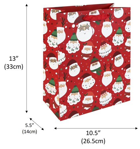 Set of 6 Large Christmas Gift Bags Handle & Tag - Mixed Cute Traditional Designs Set of 6 Large Christmas Gift Bags Handle & Tag - Mixed Cute Traditional Designs