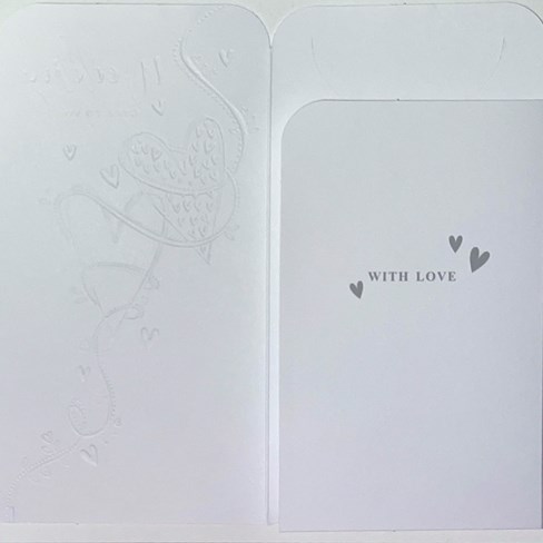 Wedding Day Money Wallet Gift Card & Envelope - Silver Foiled Hearts 7x3.5" Wedding Day Money Wallet Gift Card & Envelope - Silver Foiled Hearts 7x3.5"