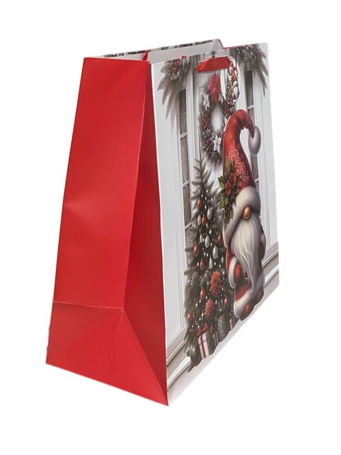 Set of 2 Midi Jumbo Christmas Gift Bags and Tag - Bearded Gnome Gonk Xmas Tree Set of 2 Midi Jumbo Christmas Gift Bags and Tag - Bearded Gnome Gonk Xmas Tree