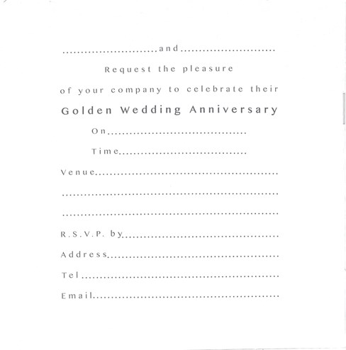 Pack of 6 Golden 50th Wedding Anniversary Party Card Invitations & Envelopes Pack of 6 Golden 50th Wedding Anniversary Party Card Invitations & Envelopes