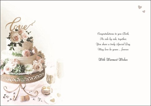 Jonny Javelin Wedding Blessing Card Champagne Glasses Cake 9x6.25" Jonny Javelin Wedding Blessing Card Champagne Glasses Cake 9x6.25"