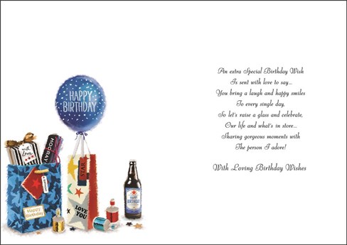 Jonny Javelin Boyfriend Birthday Card - Beer Presents Balloons & Foil 9x6.25" Jonny Javelin Boyfriend Birthday Card - Beer Presents Balloons & Foil 9x6.25"