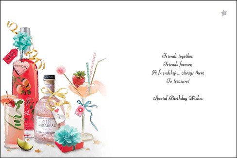 Jonny Javelin Special Friend Birthday Card - Pink Gin Cocktail Foil 7.25x5.5" Jonny Javelin Special Friend Birthday Card - Pink Gin Cocktail Foil 7.25x5.5"