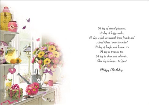 Jonny Javelin Sister-in-Law Birthday Card - Flowers in Kitchen with Foil 9x6.25" Jonny Javelin Sister-in-Law Birthday Card - Flowers in Kitchen with Foil 9x6.25"