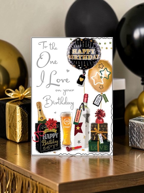 Jonny Javelin One I Love Birthday Card - Beer Wine Presents Balloons Foil 9x6.25 Jonny Javelin One I Love Birthday Card - Beer Wine Presents Balloons Foil 9x6.25