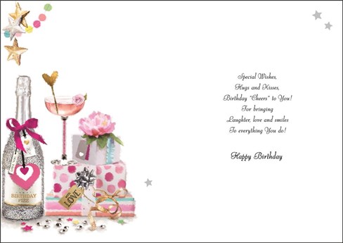 Jonny Javelin Partner Birthday Card - Pink Cocktail Champagne Silver Foil 9x6.25 Jonny Javelin Partner Birthday Card - Pink Cocktail Champagne Silver Foil 9x6.25