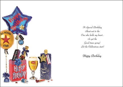 Jonny Javelin Partner Birthday Card - Beer Presents Balloons Silver Foil 9x6.25" Jonny Javelin Partner Birthday Card - Beer Presents Balloons Silver Foil 9x6.25"