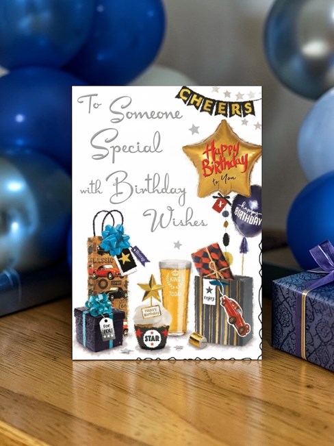 Jonny Javelin Someone Special Birthday Card -Beer Presents Balloons Foil 9x6.25" Jonny Javelin Someone Special Birthday Card -Beer Presents Balloons Foil 9x6.25"