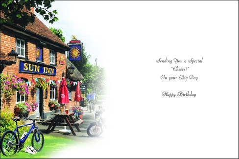Jonny Javelin Open Male Birthday Card - Scenic Pub Beer Garden 7.25x5.5 Jonny Javelin Open Male Birthday Card - Scenic Pub Beer Garden 7.25x5.5
